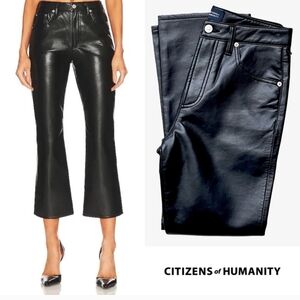 Citizens Of Humanity Isola Black Cropped Leather Pants
